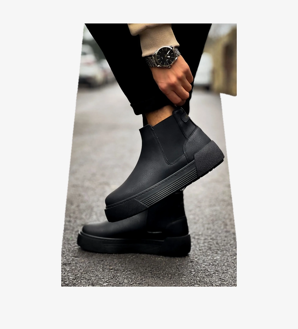 Lastikli Erkek Chelsea Bot Siyah