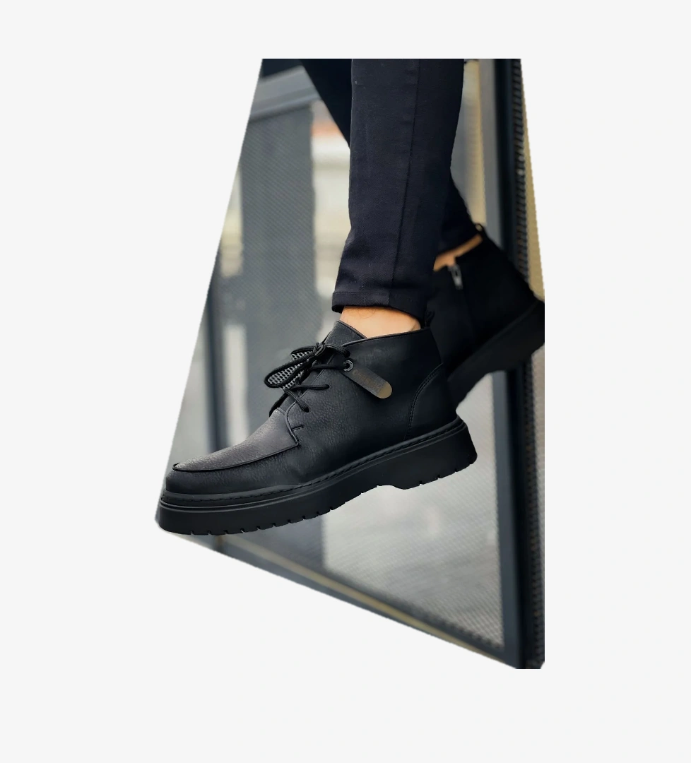 Bağcıklı Erkek Worker Bot Siyah