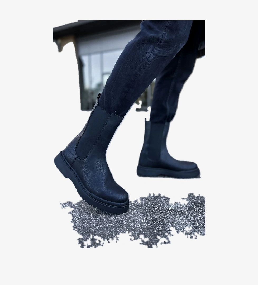 Lastikli Erkek Chelsea Bot Siyah