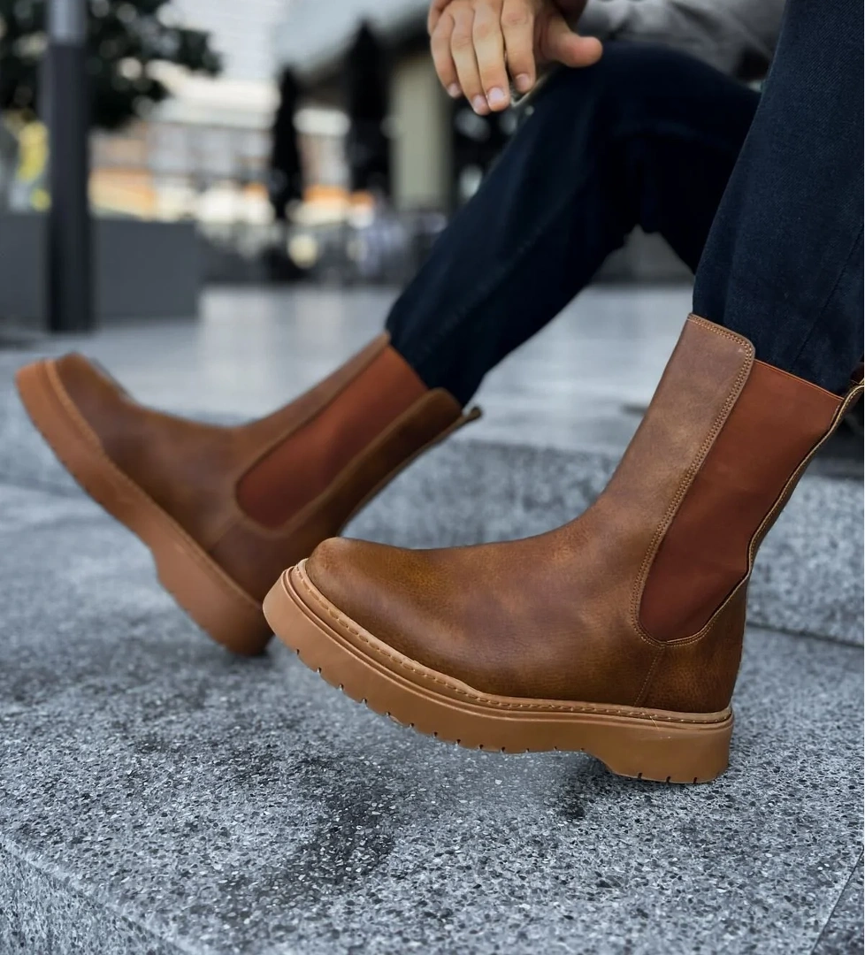 Pabucmarketi Lastikli Erkek Chelsea Bot Taba model görseli