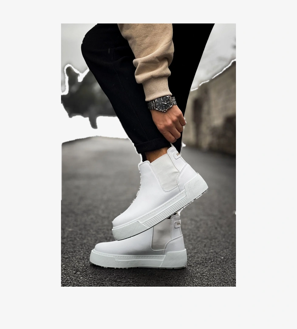 Lastikli Erkek Chelsea Bot Beyaz - Görsel 1