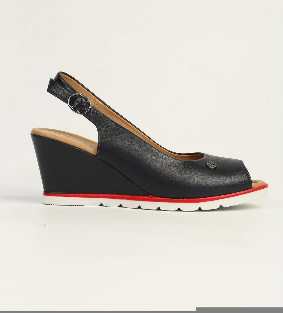 Pierre Cardin Deri Lacivert Kadın Topuklu Ayakkabı PC-54596 model görseli