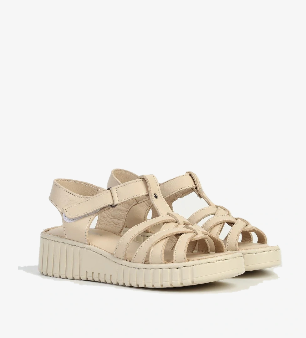 Bej Kadın Deri Topuklu Ayakkabı PC-54787