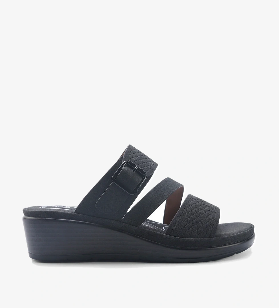 105511.Z5FX Siyah Kadın Dolgu Topuk Terlik - Görsel 1