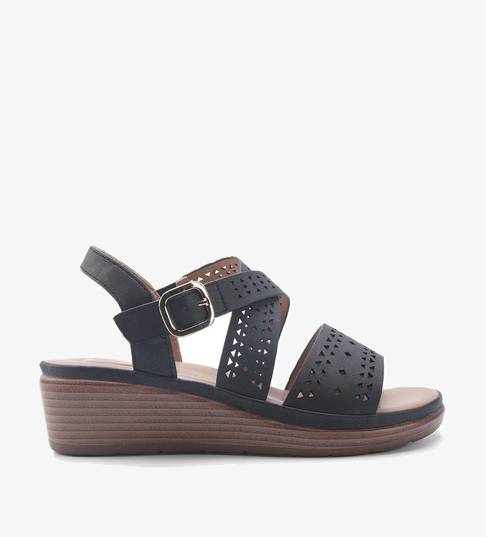 105513.Z5FX Siyah Kadın Comfort Sandalet - Görsel 1