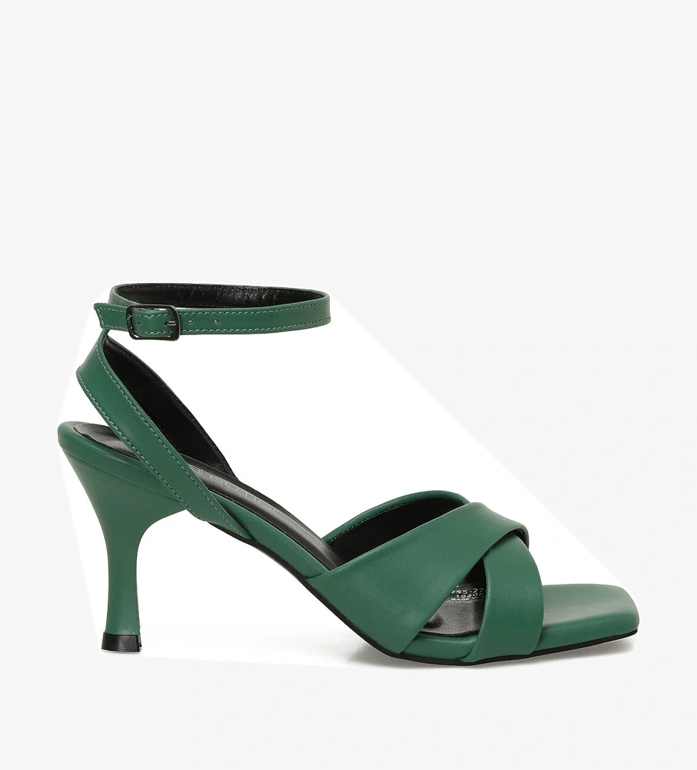 25S-278 5FX Yeşil Kadın Topuklu Sandalet - Görsel 1