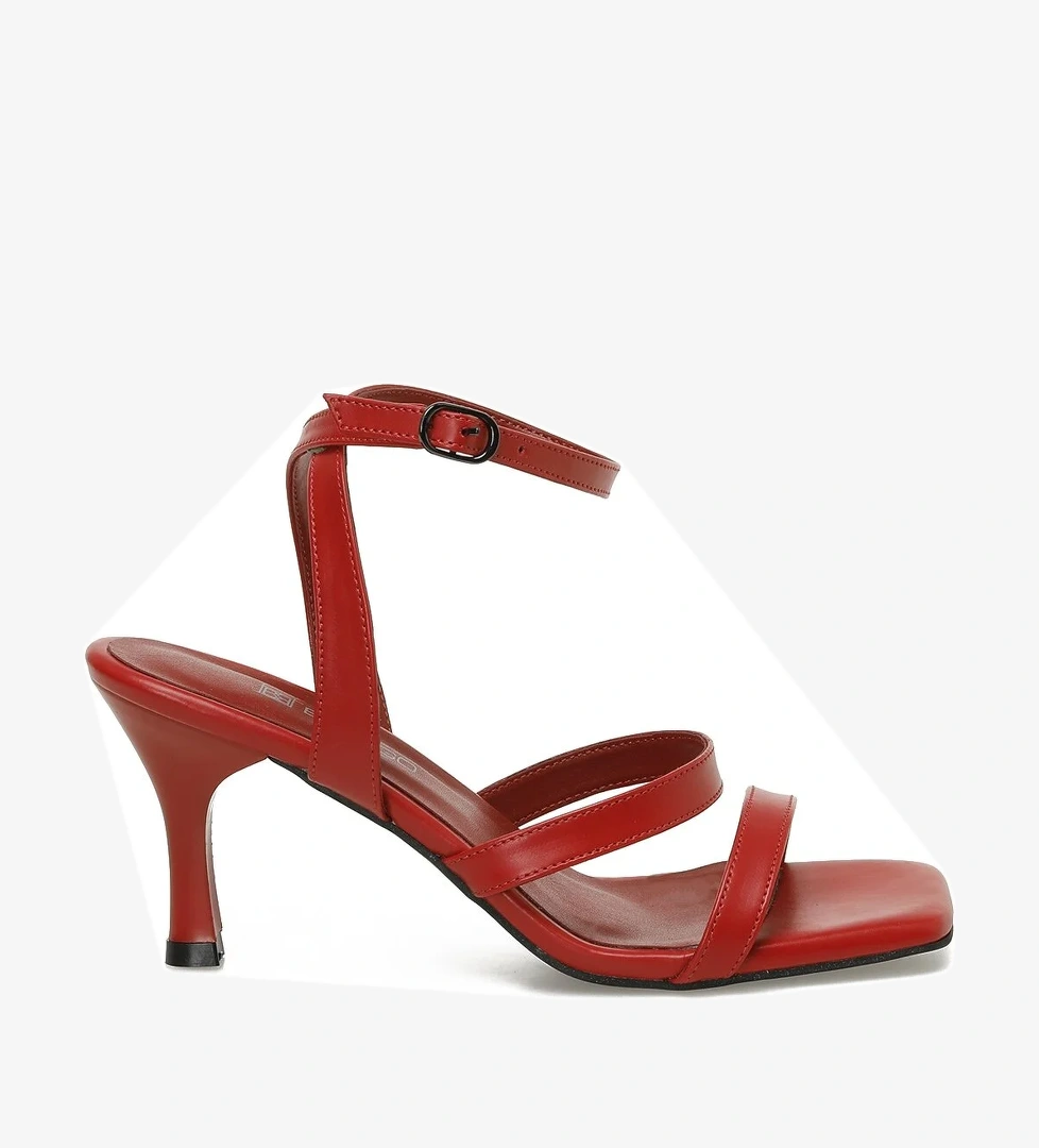 25S-218 5FX Kırmızı Kadın Topuklu Sandalet - Görsel 1