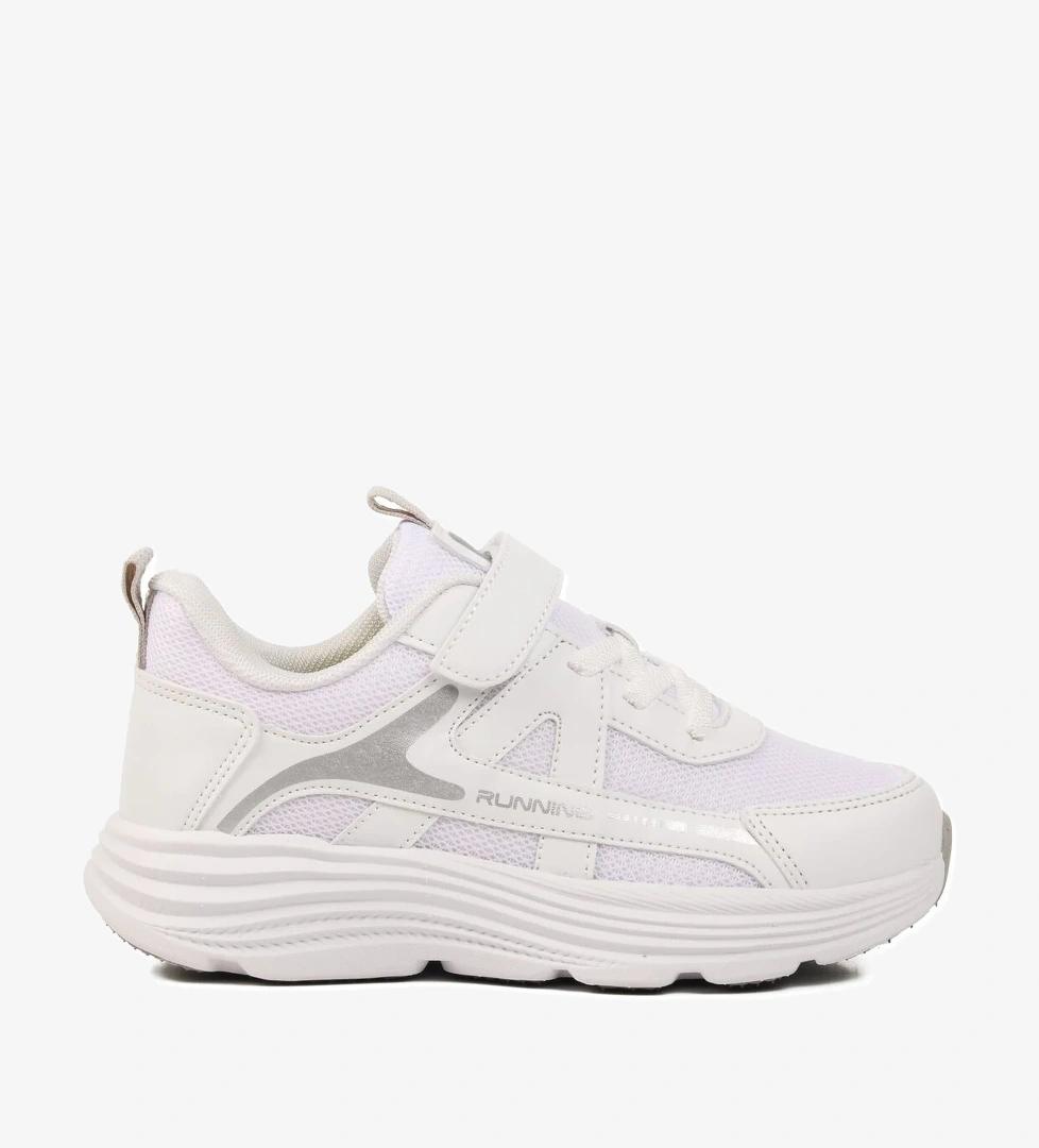 Beyaz Gri Cırtlı Erkek Çocuk Spor Ayakkabı