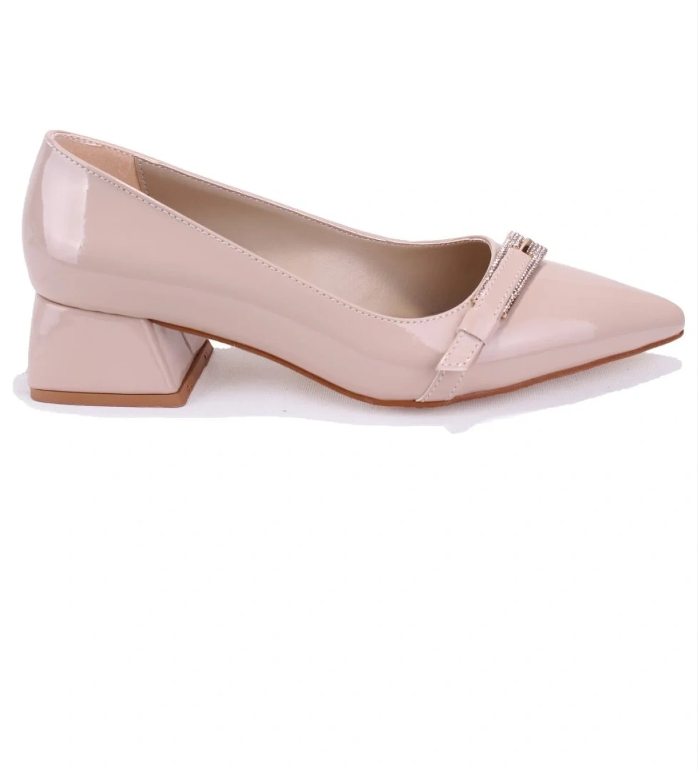 DZA07-1274309 Bej Rugan Klasik Topuklu Kadın Ayakkabı