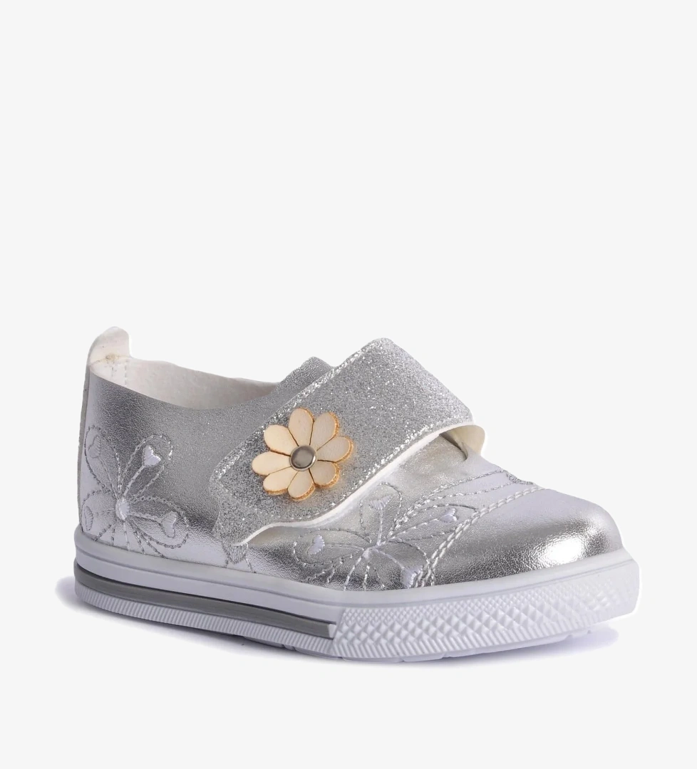 Aspor Gümüş Gri Suni Deri Çocuk Günlük Ayakkabı - Görsel 1