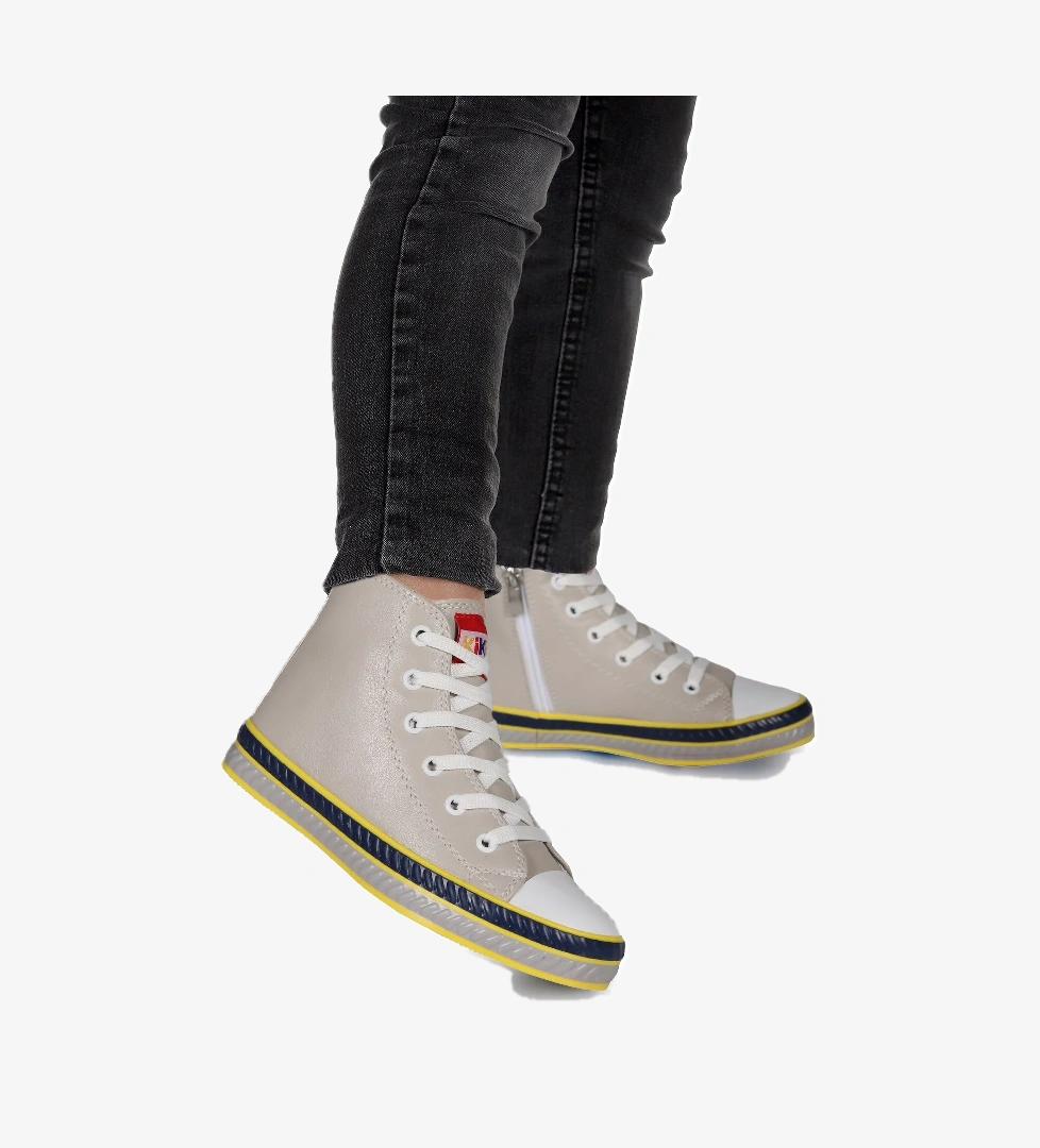 Pant Günlük Bağcıklı Fermuarlı Erkek Bebek Spor Ayakkabı Gri