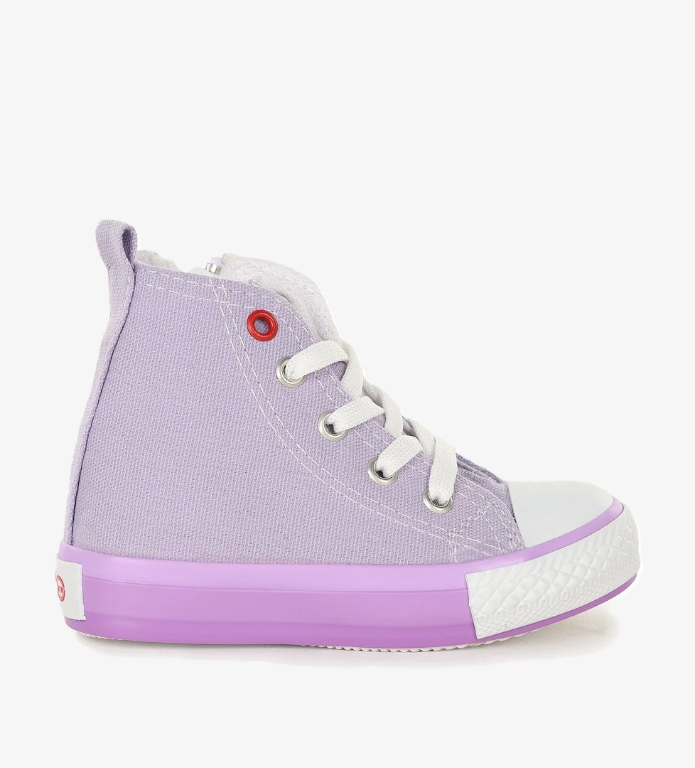 Tinna Bağcıklı Kız Bebek Boğazlı Keten Spor Ayakkabı Lila