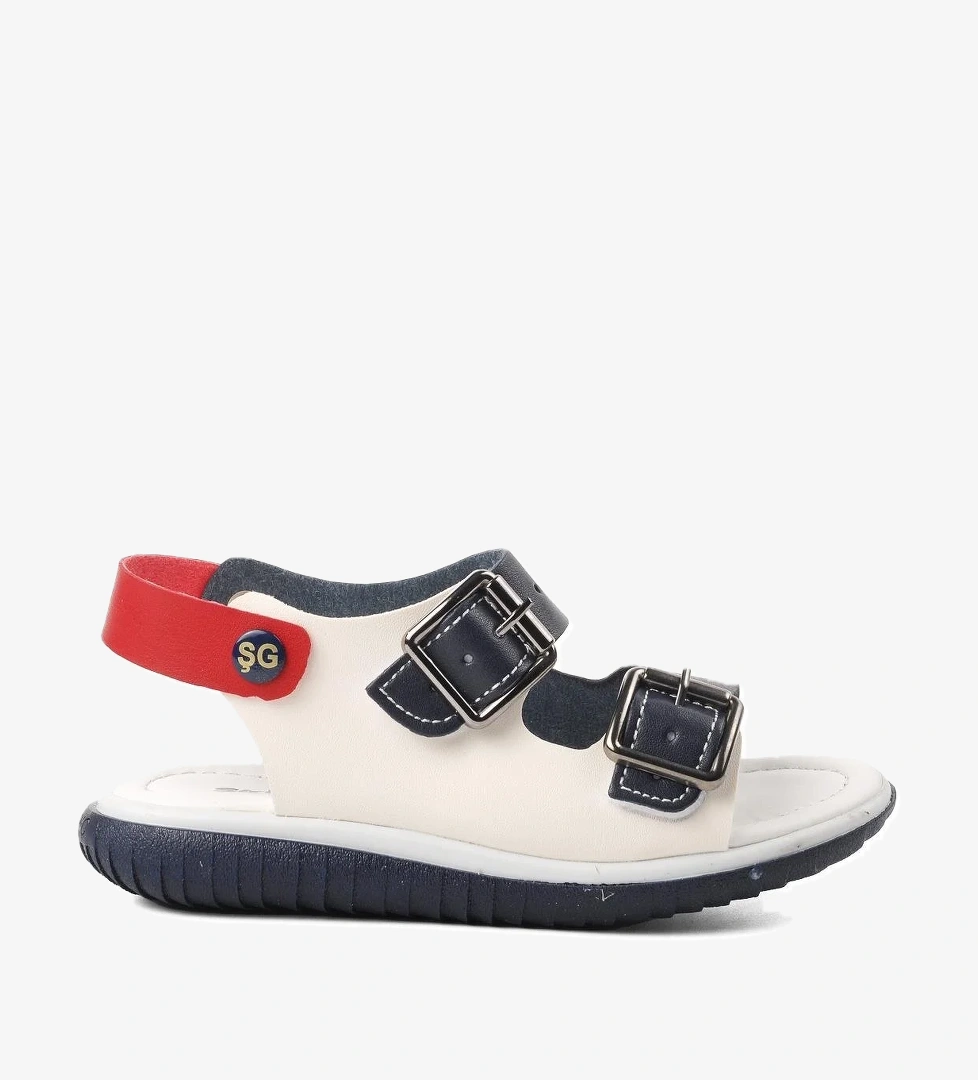 A Spor Aspor Lacivert Beyaz Kırmızı Erkek Çocuk Düz Sandalet model görseli