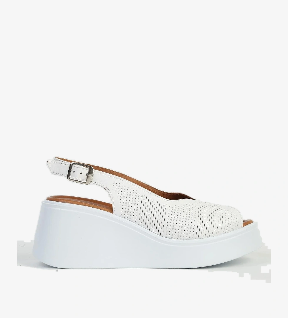 Beyaz Kadın Dolgu Topuklu Ayakkabı PC-54587