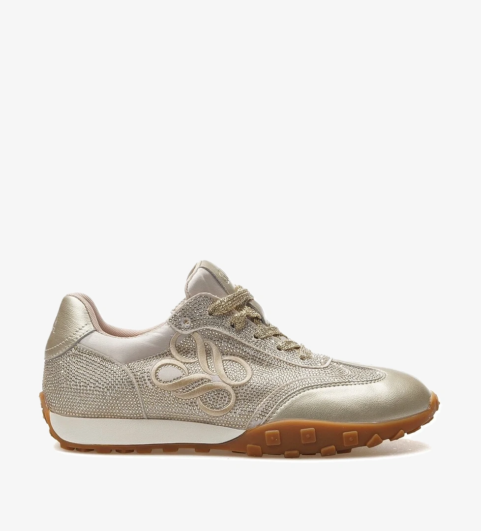 Kadın Taş Detaylı Sneaker Günlük Ayakkabı 25y 25y318 Z Altın - Görsel 1