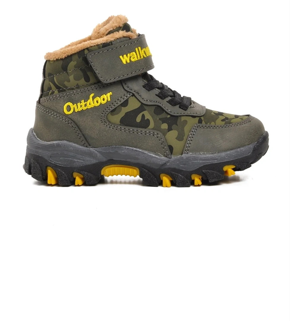 Haki Yeşil Cırt Cırtlı Çocuk Trekking ve Outdoor Bot