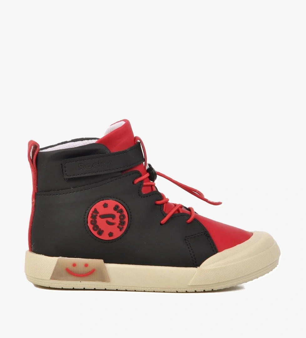 Siyah Kırmızı Çocuk Hi Sneaker Ayakkabı - Görsel 1