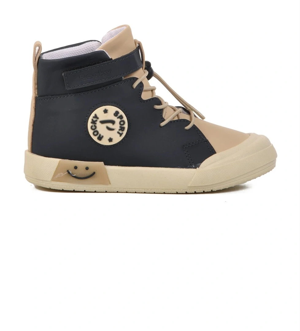 Lacivert Bej Çocuk Hi Sneaker Ayakkabı