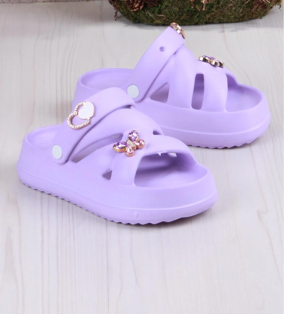 Clx 6980 Plaj Deniz Havuz Terliği Hafif Rahat Esnek Kız Çocuk Terlik