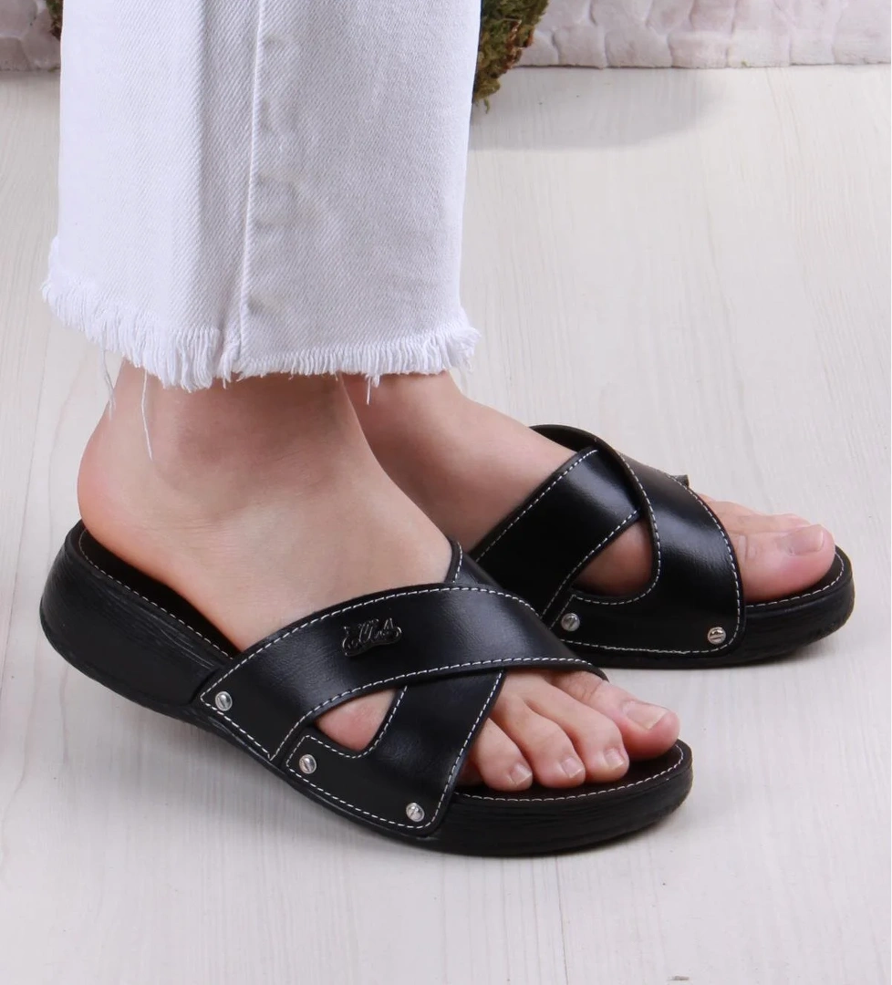 Elis 1005 Rahat Çapraz Bantlı Ortopedik Kadın Terlik