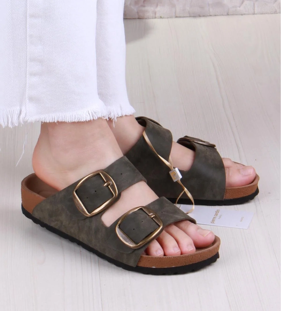 7551 Anatomik Rahat Orijinal Ürün Çift Tokalı Kadın Terlik