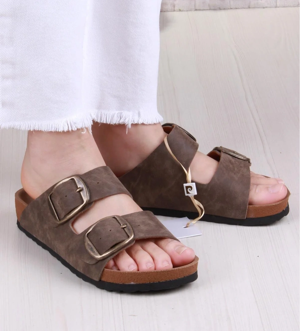 7551 Anatomik Rahat Orijinal Ürün Çift Tokalı Kadın Terlik