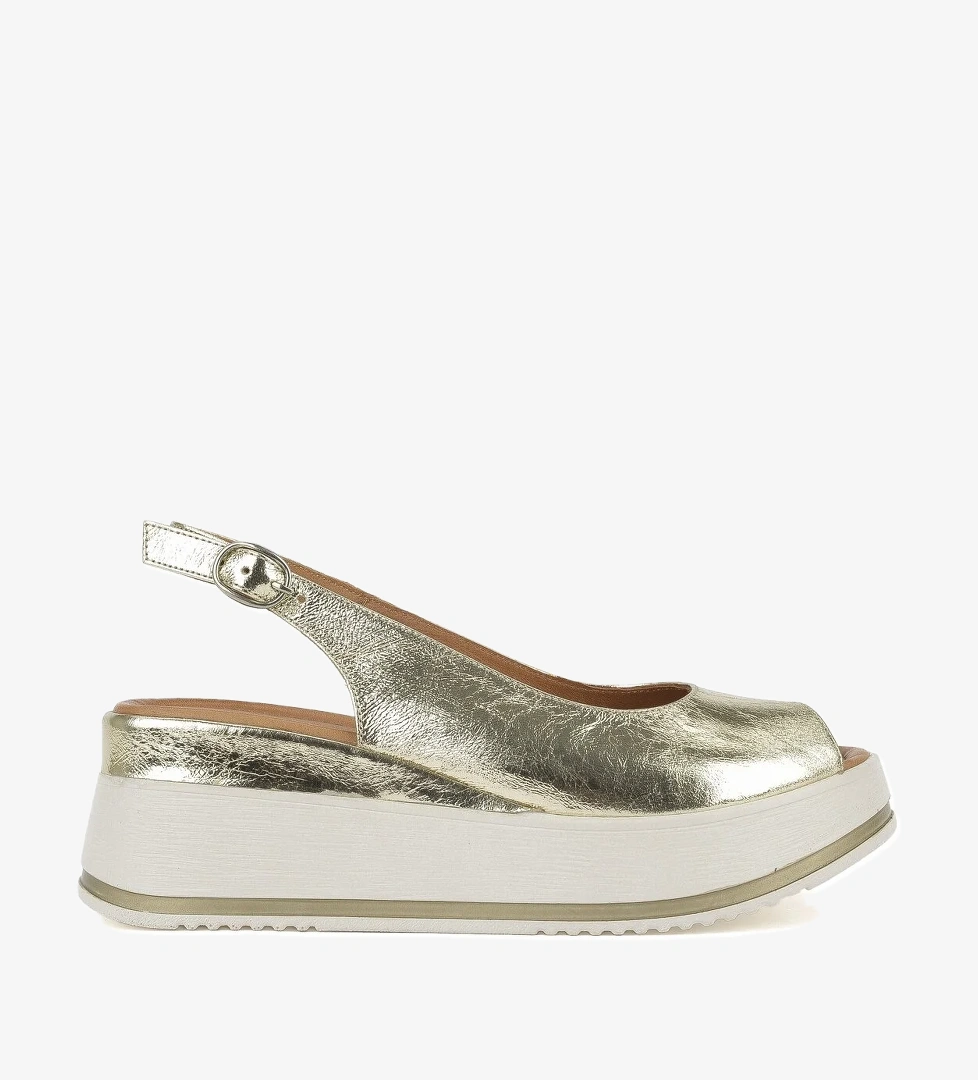 Kadın Hakiki Deri Topuklu Sandalet 151992Z50000 Altın - Görsel 1