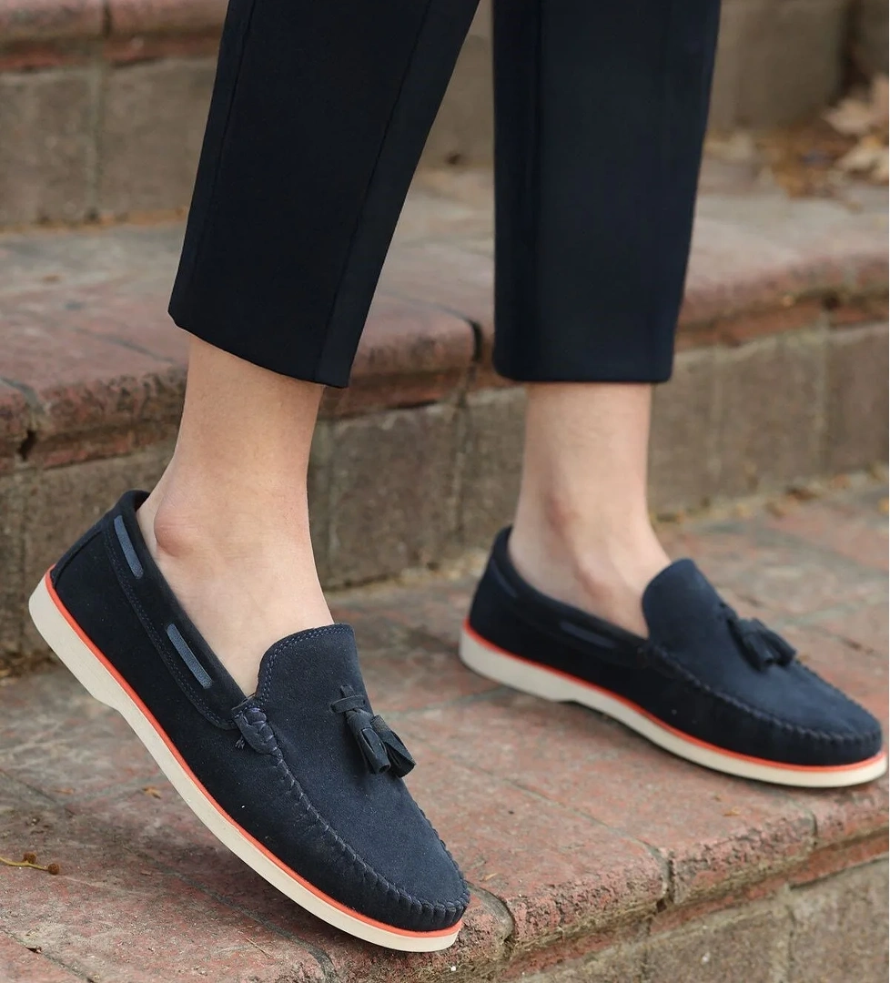 Roger Lacivert Süet Garantili Erkek Günlük Klasik Casual Rahat Ortopedik Ayakkabı ROGER-9168