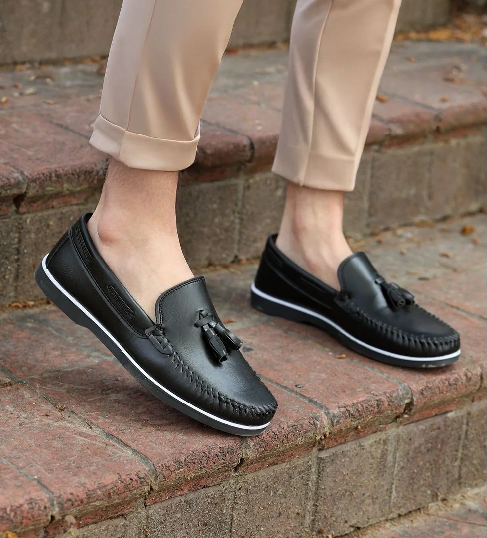 Roger Siyah Cilt Garantili Erkek Günlük Klasik Casual Rahat Ortopedik Ayakkabı ROGER-9168