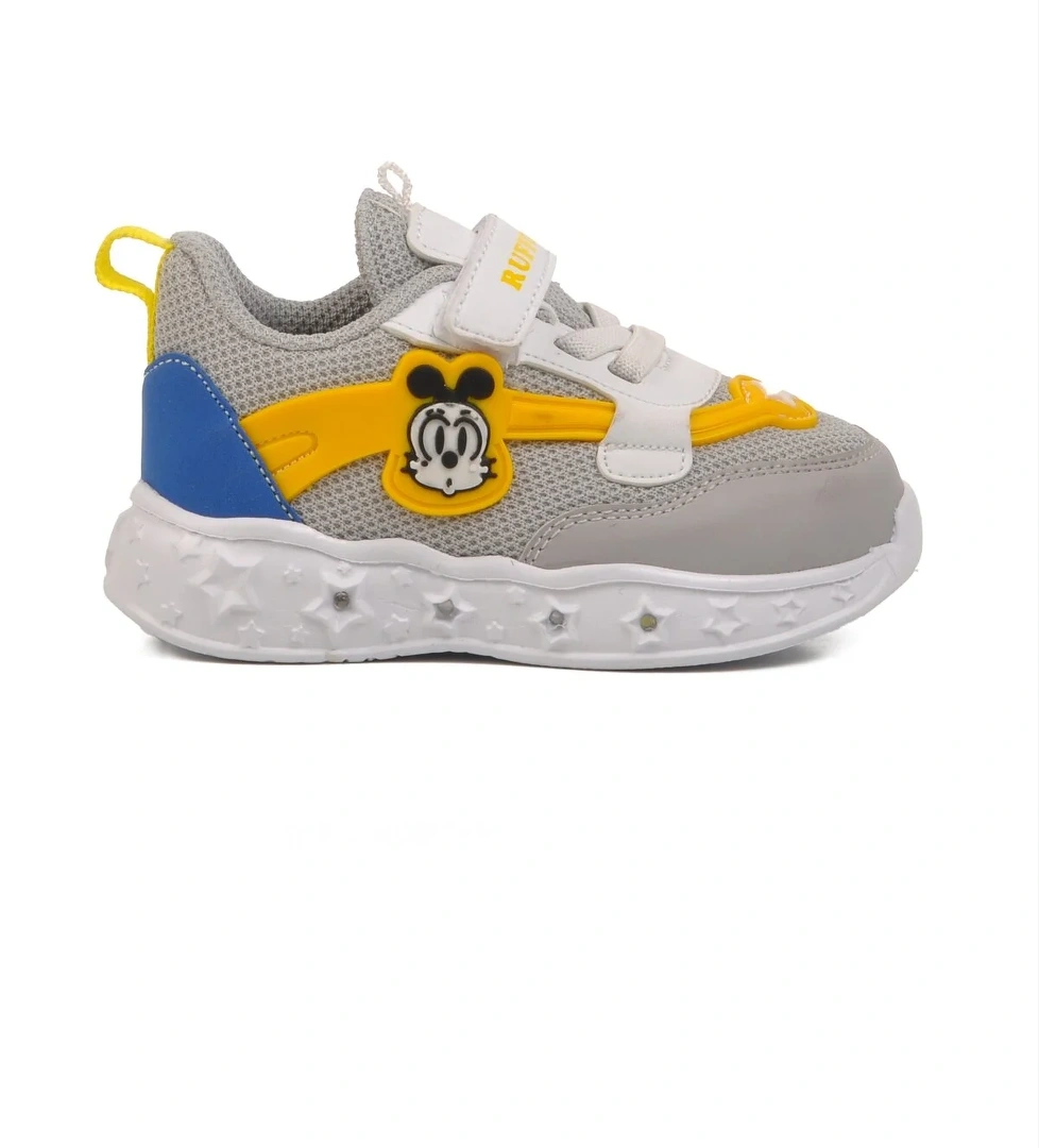 Buz Saks Cırtlı Işıklı Hafif Unisex Çocuk Spor Ayakkabı Ruffon B