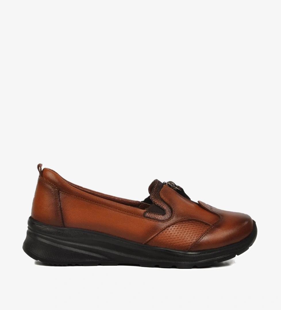 Taba Hakiki Deri Kadın Casual Ayakkabı 0024 Z