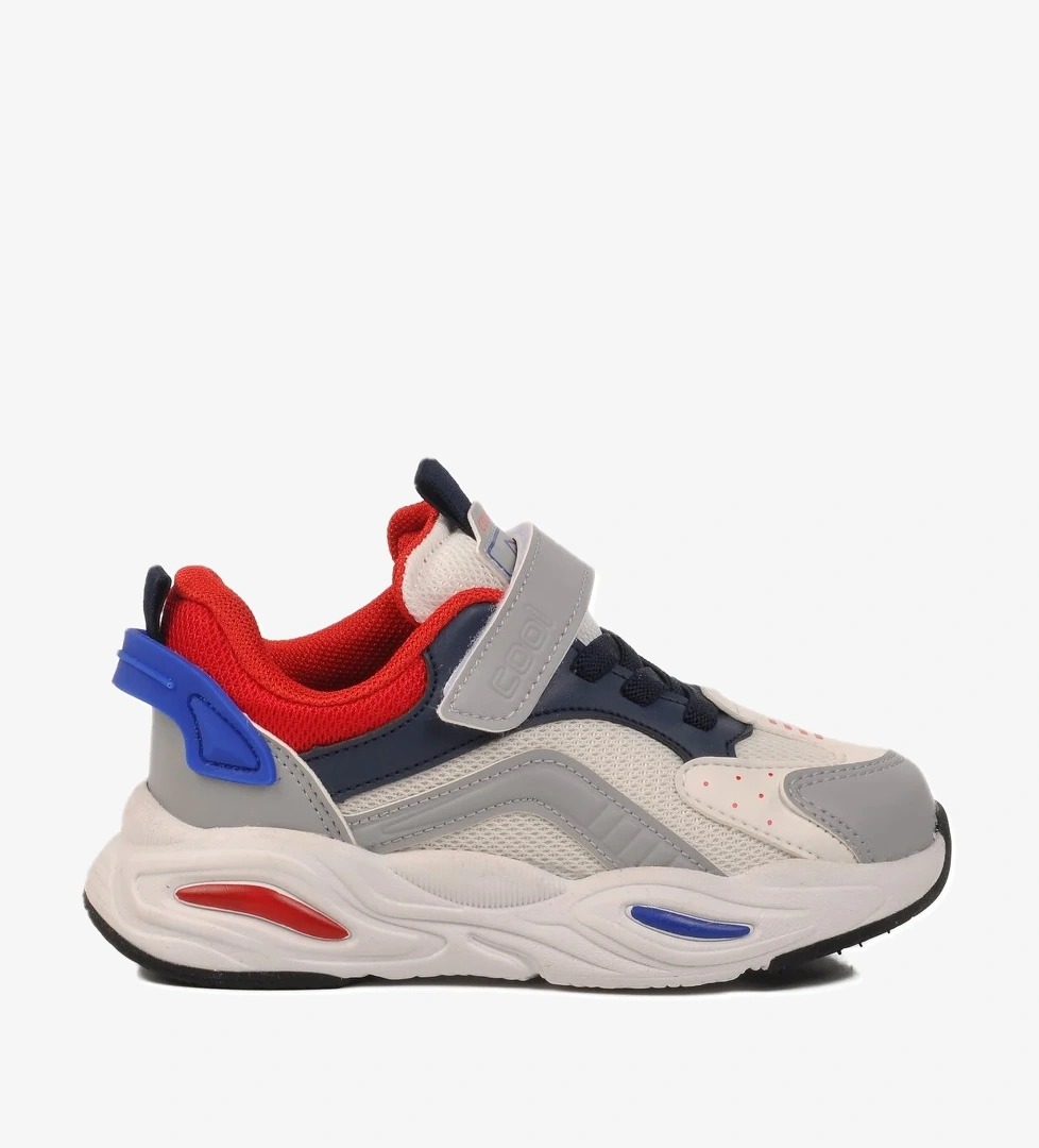 Beyaz Lacivert Cırtlı Çocuk Spor Ayakkabı Evo P