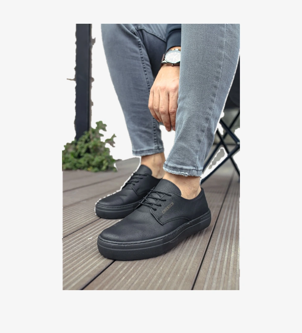 Pabucmarketi Bağcıklı Erkek Günlük Ayakkabı Siyah model görseli