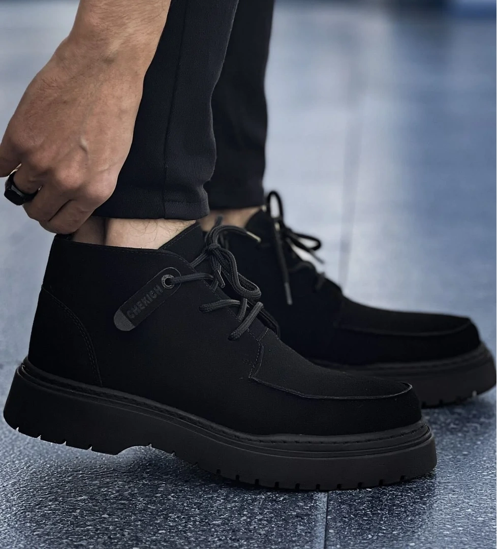 Bağcıklı Erkek Worker Bot Siyah