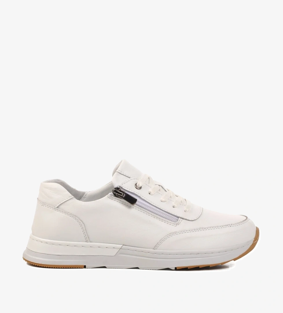 Beyaz Hakiki Deri Anatomik Kadın Casual Ayakkabı AY385 Z