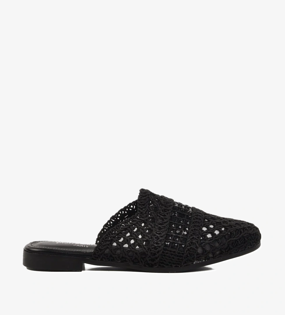 Siyah Triko Hafif Önü Kapalı Kadın Terlik PC-54712 Z - Görsel 1