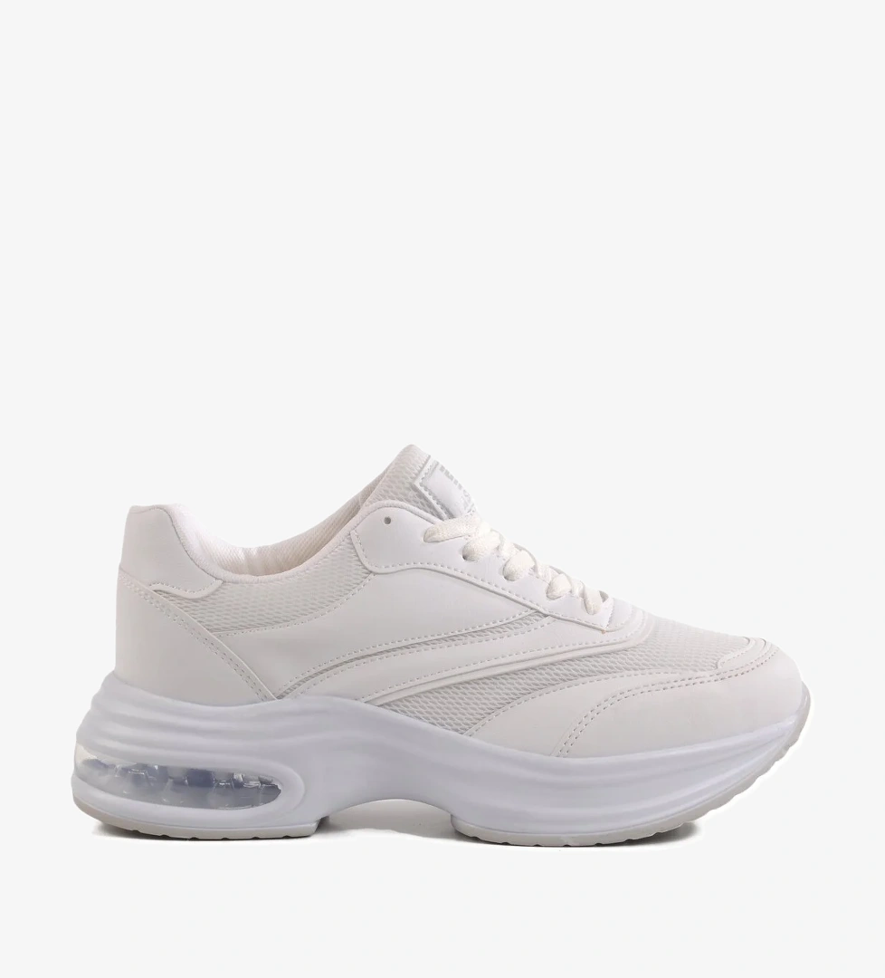 Beyaz Fileli Hafif Air Taban Kadın Spor Ayakkabı 185 G