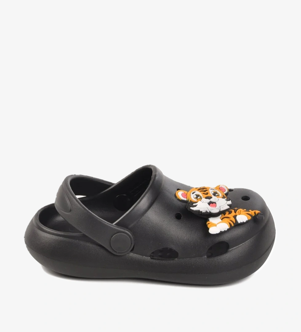 Siyah Unisex Çocuk Sabo Terlik Yumurcak B