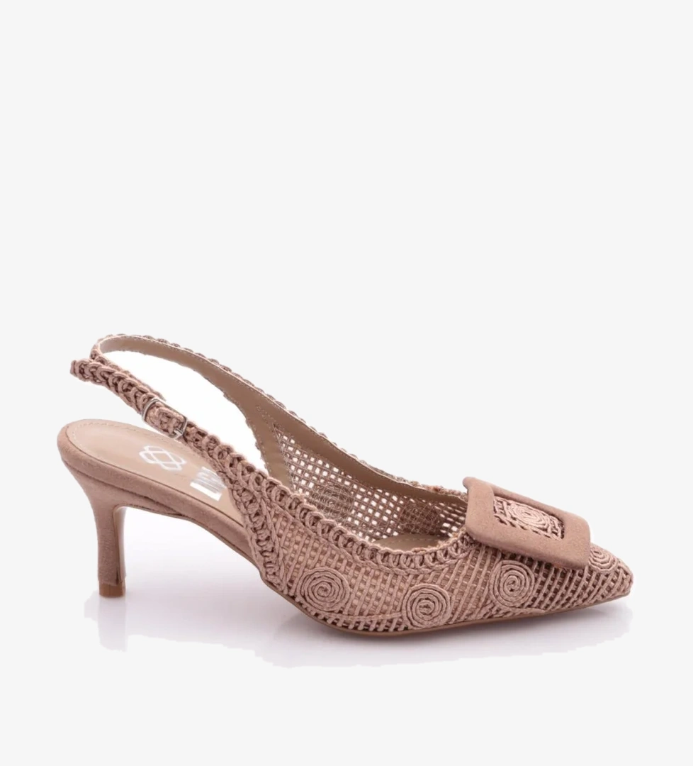 5627 Kadin Kare Tokali Topuklu Ayakkabi