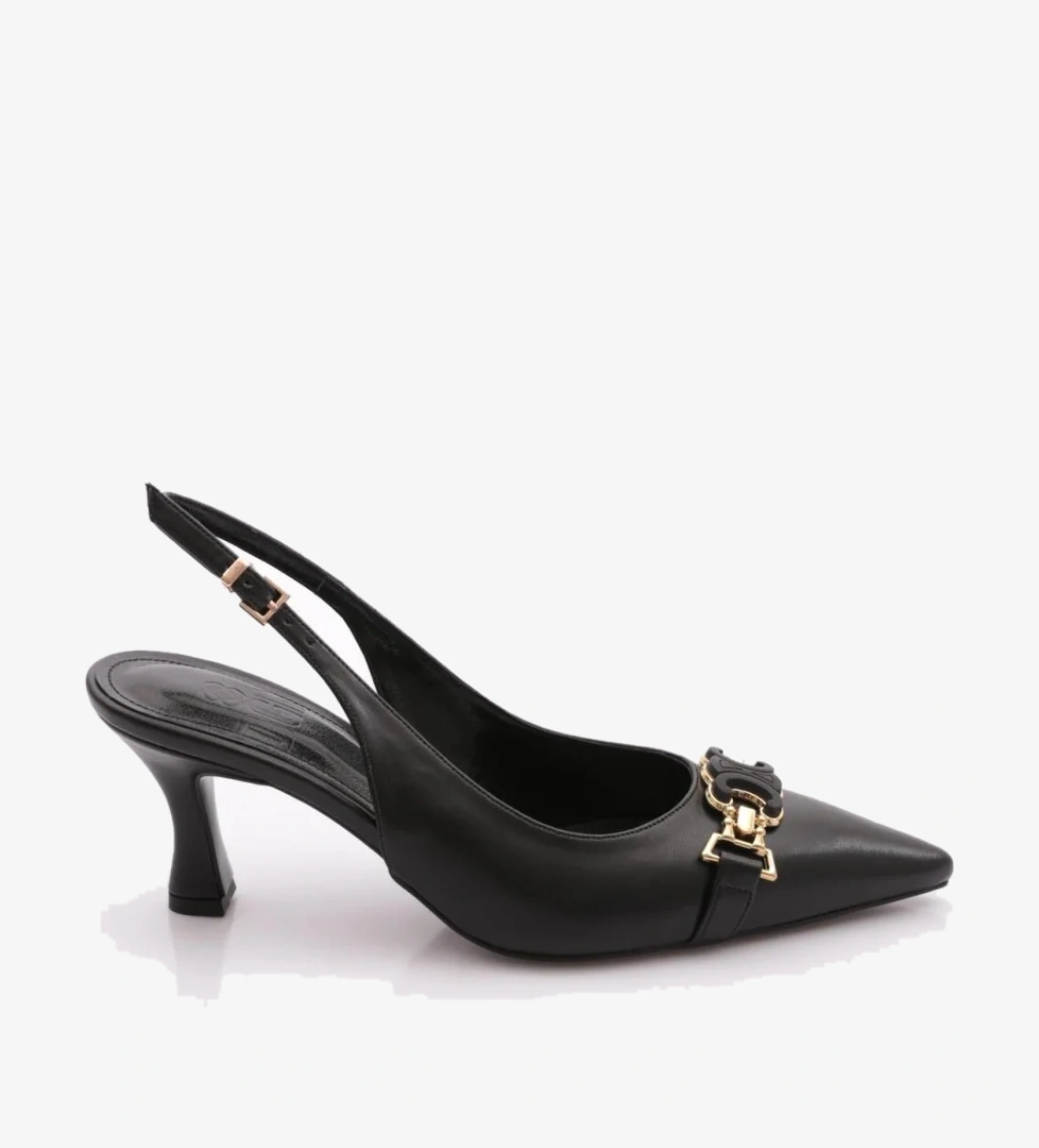 8609 Kadin Aksesuarli Topuklu Ayakkabi