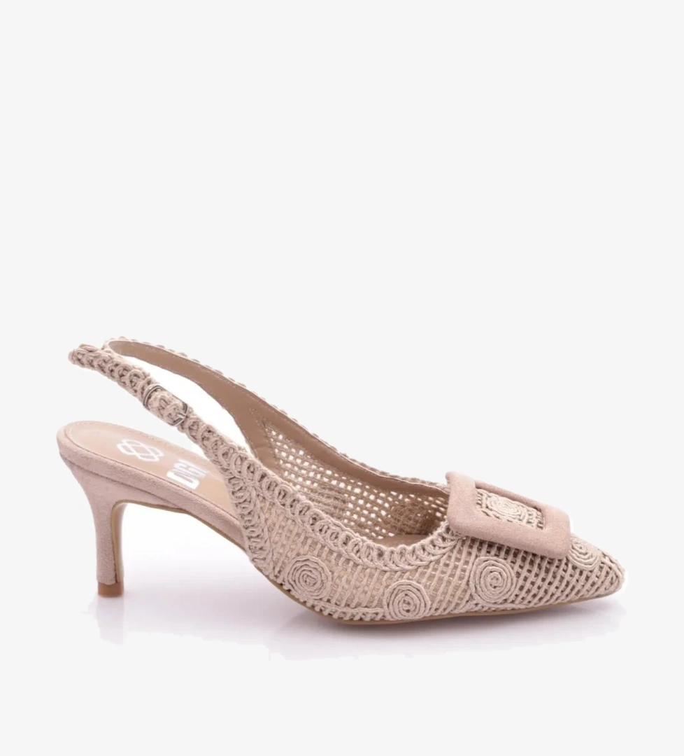 5627 Kadin Kare Tokali Topuklu Ayakkabi