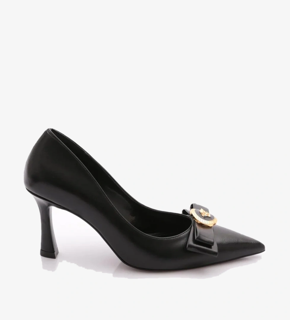 Dgn Dgn Siyah 7094 Kadin Aksesuarli Topuklu Ayakkabi Topuklu Ayakkabı | Flo Siyah - 1. görsel