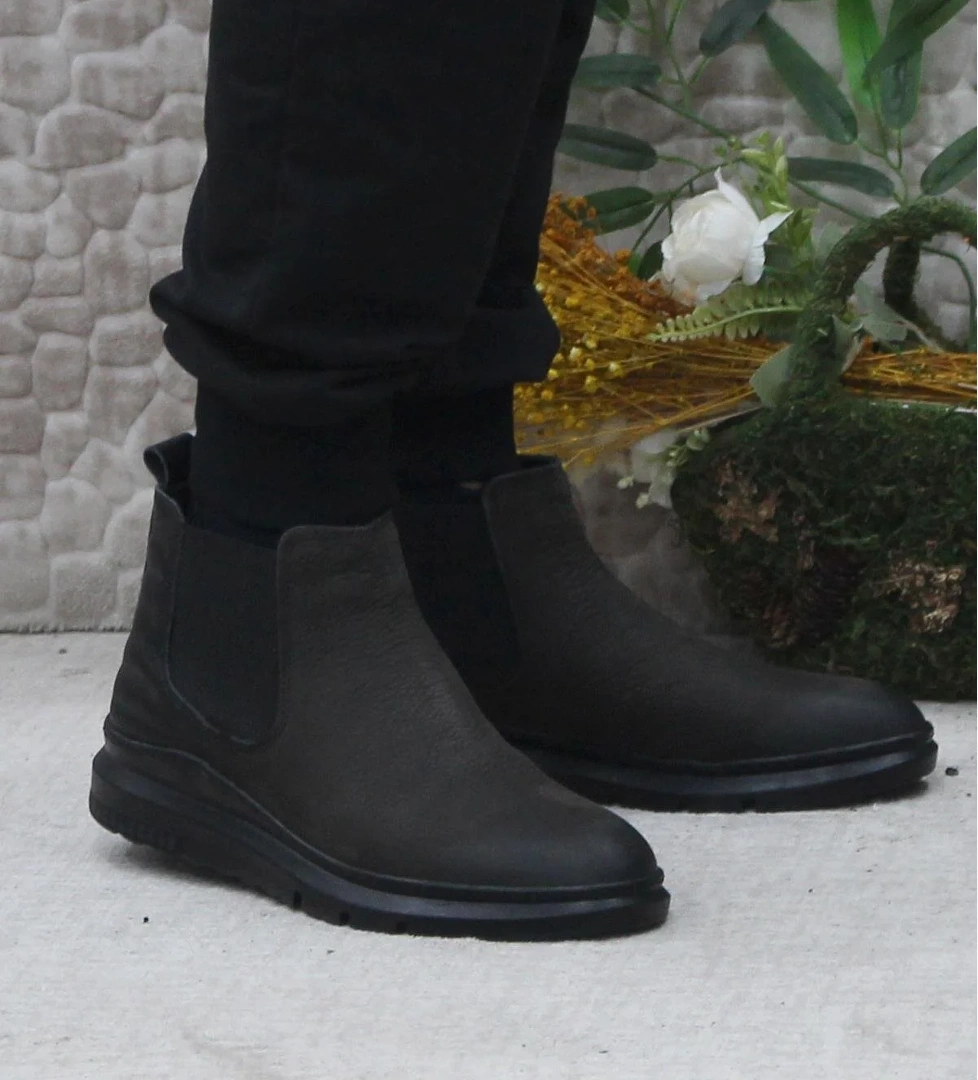 Bulldozer 240002 Antrasit Nubuk Hakiki Deri Erkek Chelsea Bot model görseli