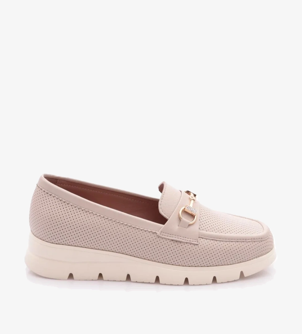 6095-1 Kadin Aksesuarli Loafer Ayakkabi - Görsel 1