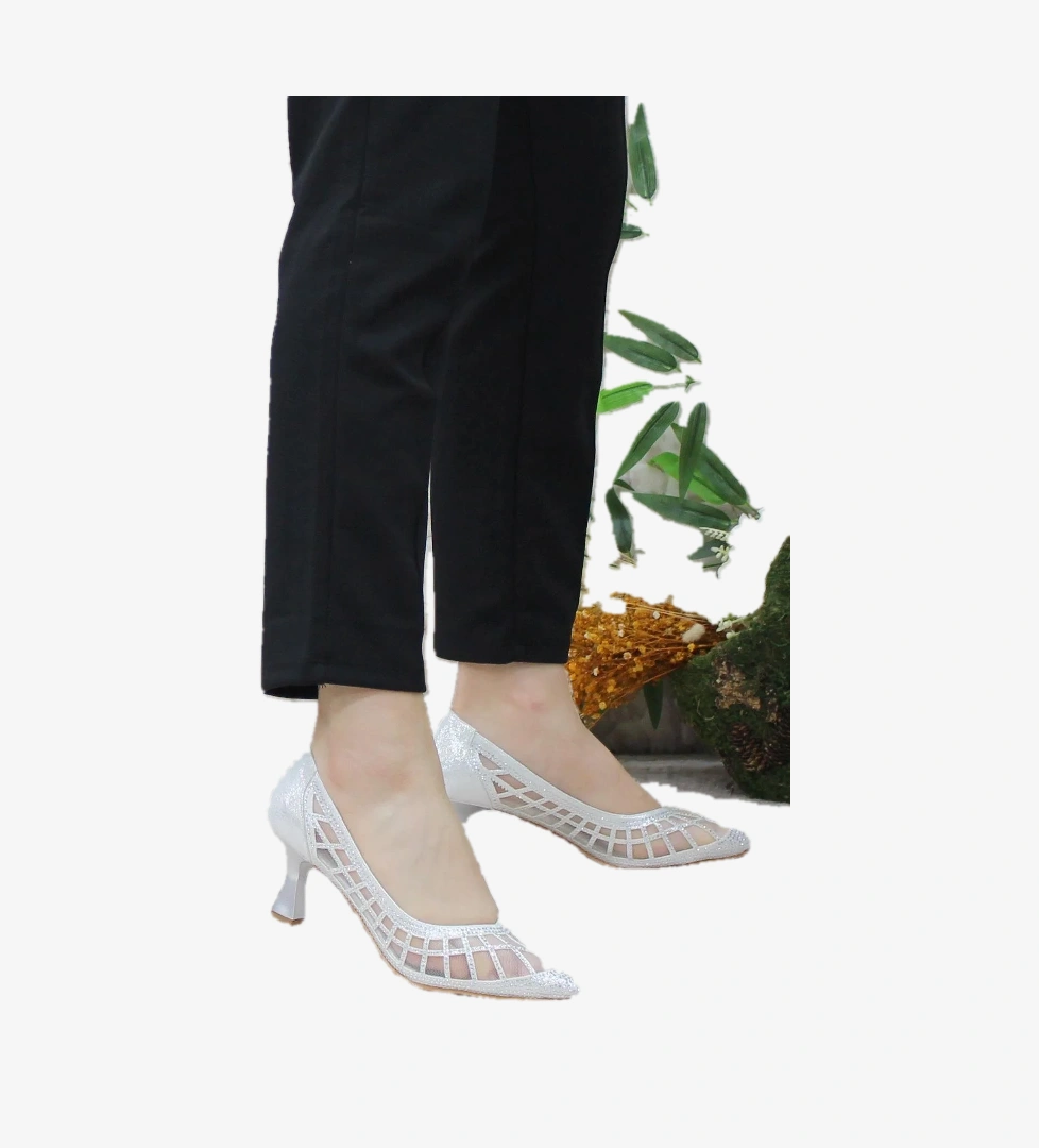 5432 Dantalli Taşlı Topuklu Kadın Ayakkabı