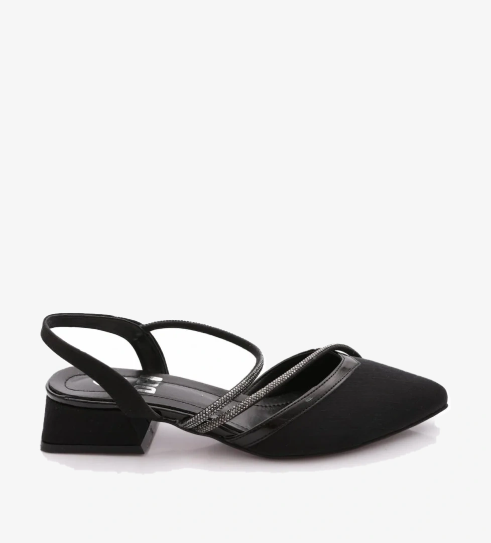 K588 Kadin Sivri Burun Silver Taşli Babet