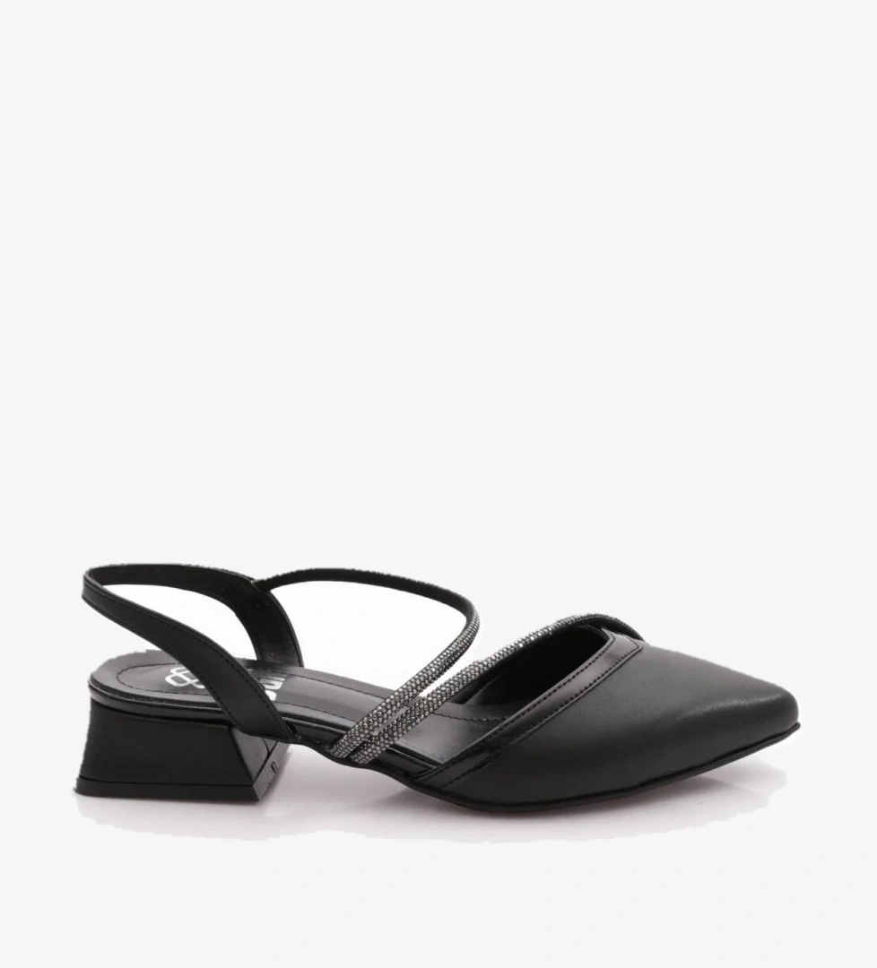 K588 Kadin Sivri Burun Silver Taşli Babet