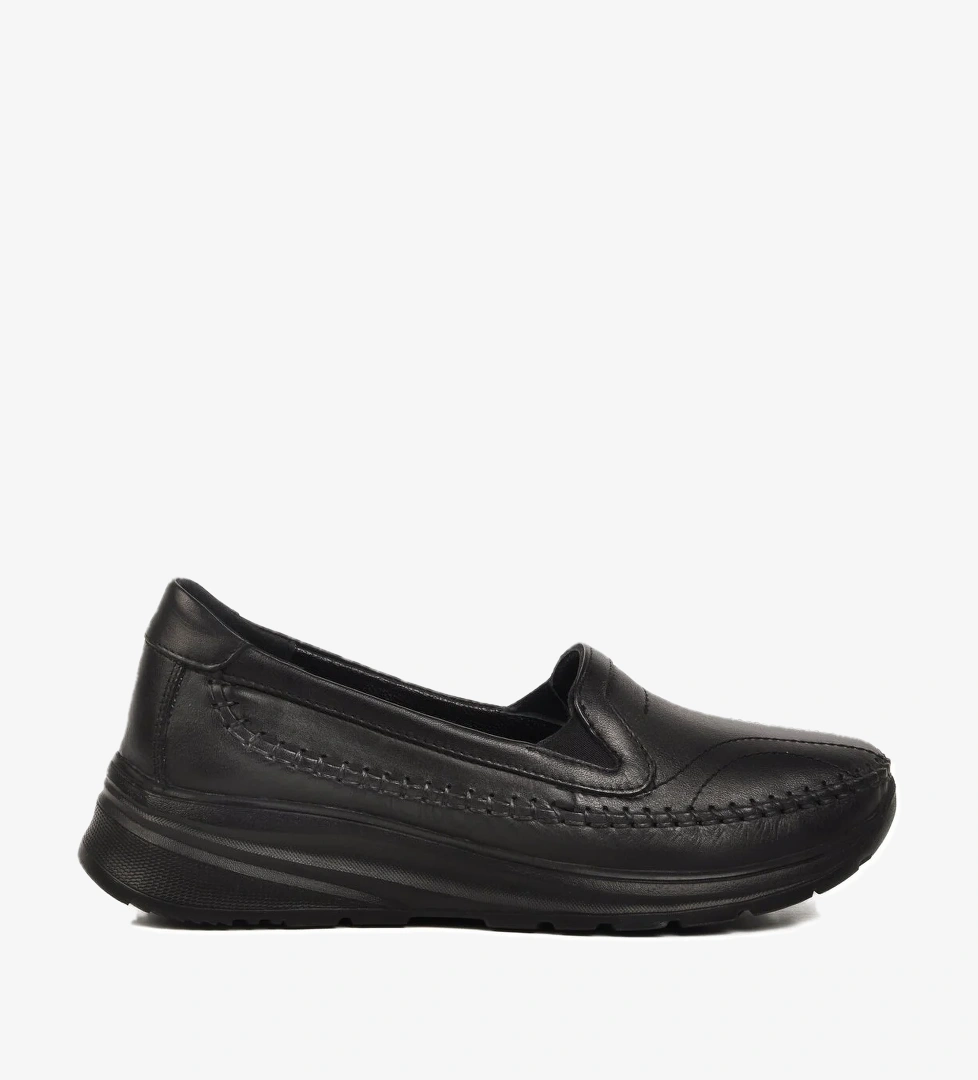 A Spor Aspor Siyah Taba Hakiki Deri Kadın Casual Ayakkabı model görseli