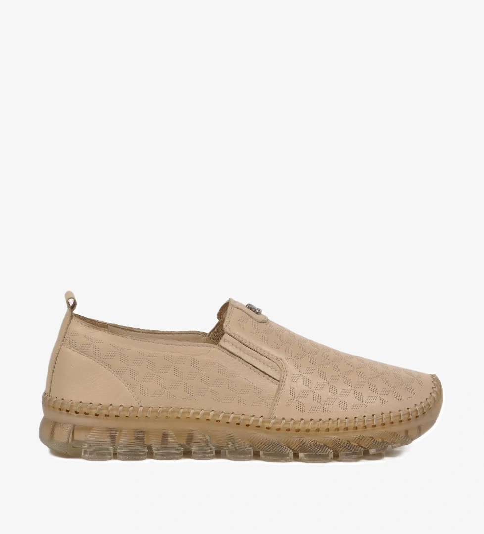 Aspor Bej Hakiki Deri Kadın Casual Ayakkabı