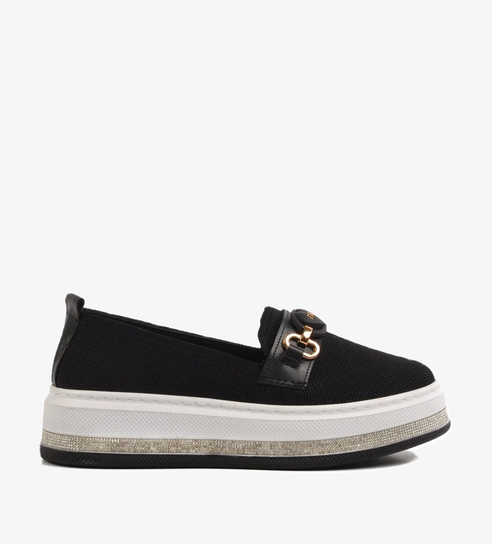 Aspor Siyah Hafif Keten Kadın Casual Ayakkabı - Görsel 1